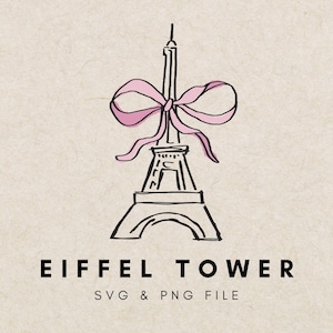 Clipart Paris Tour Eiffel, Illustration Clipart Français, Tour Eiffel lunatique Paris, Clipart romantique Paris mariage dessiné à la main