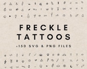 Mini Freckle Tattoo, Minimal Fine Line Tattoo Bundle, Delicate SVG & PNG Illustrations, Modern Flash Sheet Collection, Micro Line Designs