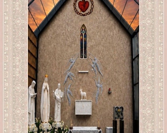 Tapisserie murale Notre-Dame de Knock, tapis de prière chrétien, décoration religieuse pour la maison, cadeau de foi