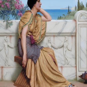 Leisure hours by John William Godward Canvas Wall Art