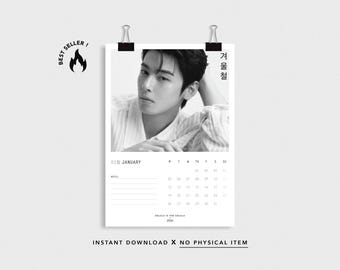 Calendario da parete Cha EunWoo 2026: regalo per i fan di Kpop ASTRO (download digitale)