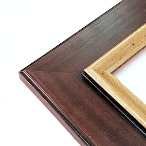 Hermoso y elegante marco marrón, marco de galería, marco de madera maciza, marco de gran tamaño, marco minimalista, marco hecho a mano, marco de madera de pino, marco retro