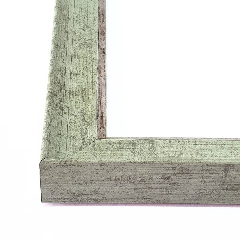 Muted Silver & Green Picture Frame 28mm ,photo Frames,diploma Frames