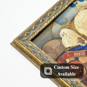 Refined Antique Gold Frame, 34mm Width, Artisan-Crafted Photo Frame, Elegant Poster Display, Timeless Charm for Sophisticated Interiors