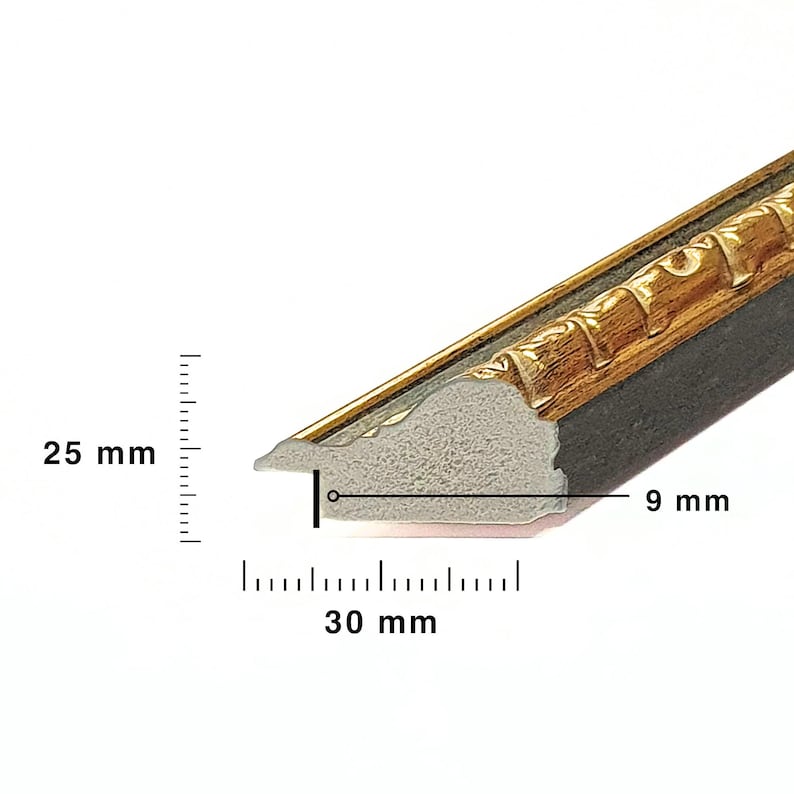 Baroque Gold Picture Frame With Passepartout, Photo Frame, Handmade