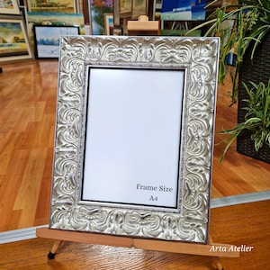 10x15 20x30 30x40 50x60 50x70 60x80 a1 a2 a3 a4 a5 a6 Bilderrahmen silber, 70 mm breite, Antik Silber Rahmen, handmade,
