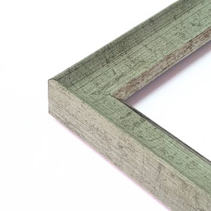Eleganter Bilderrahmen in Silber und Grün, 28 mm Breite, ideal für Fotos, Diplome und Kunstanzeigen, anpassbar, stilvolles und anspruchsvolles Design