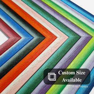 Regenboogspectrum lijstlijst - matte afwerking, moderne eclectische kleuren - DIY ambachtelijke strips, cadeaulijsten, aangepaste formaten 4 x 6 5 x 7 8 x 10 11 x 14 16 x 20