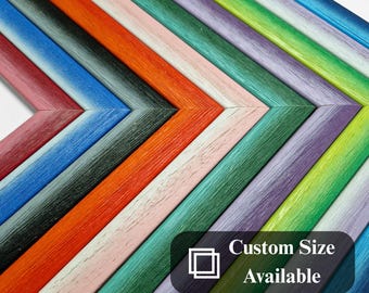 Rainbow Spectrum Frame Moulding - Matte Finish,Modern Eclectic Colors - DIY Craft Strips, Gift Frames, Custom Sizes 4x6 5x7 8x10 11x14 16x20