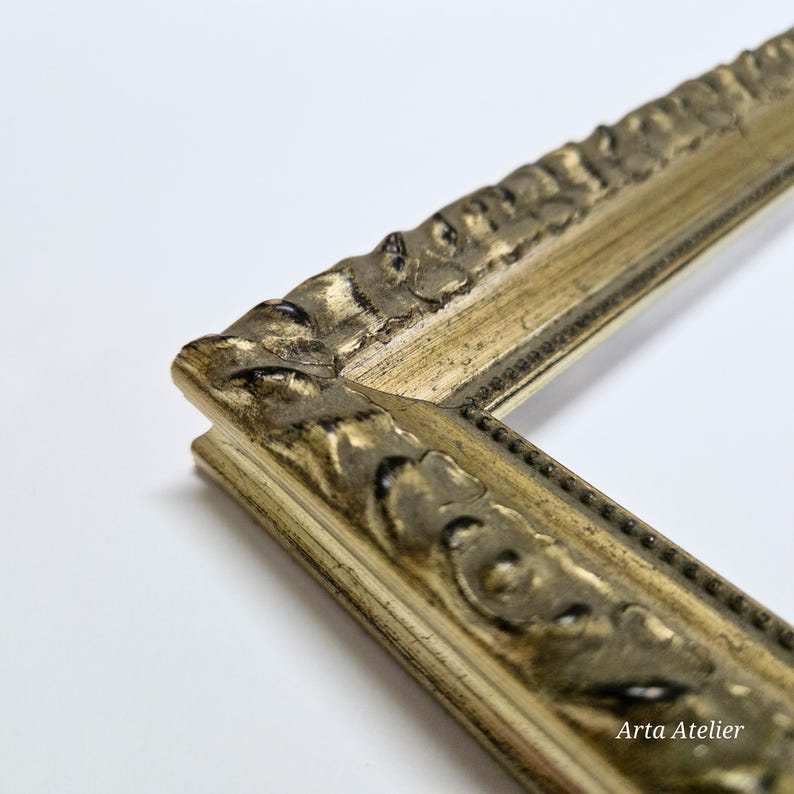 Antique Baroque Gold & Silver Frame,vintage Ornate Wood,custom and ...