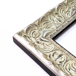 Verzierter hölzerner Barock-Silberrahmen, 70 mm Breite, handgefertigt für einen Hauch von Eleganz, ideal für Fotos, Poster und stilvolle Wohnkultur