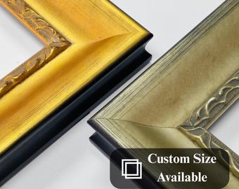 Elegante gouden en zilveren fotolijst, barok-sierlijke stijl, rustiek-antieke foto- en posterlijst 20 x 30 30 x 40 50 x 60 50 x 70 60 x 80 a2 a3 a4 a5