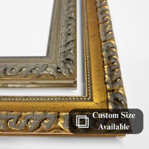 Vintage Barock Rahmen in Gold und Silber – verzierte Holzleiste für Fotos, Diplome, Kunstwerke & Spiegel – Sonder- und Standardgrößen