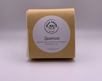Jabón de sebo de menta verde