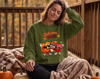 Unisex Sweatshirt, Olive Green Cotton Blend S-3XL | DTG Graphic
