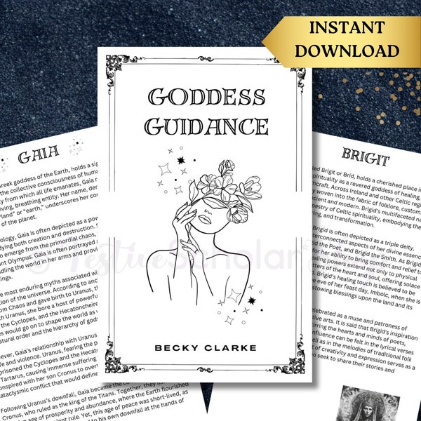 Goddess Guidance Spiritual Ebook Divine Wisdom Printable Book Of Shadows Pages Grimoire Journal With Deity Cheat Sheets Guide Witchcraft