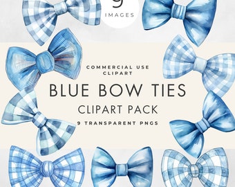 Blauwe vlinderstrik clipart, 9 afbeeldingen, commercieel gebruik, transparante png's, pastel stropdassen illustraties, babyshower graphics, ambachten, digitale download