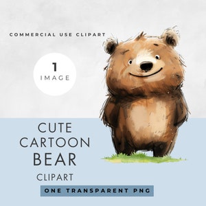 Waldbär Clipart, Einzelbild, kommerzielle Lizenz, transparente PNG, lustige niedliche Cartoon-Tier, wunderlich, Kinderzimmer-Aquarell