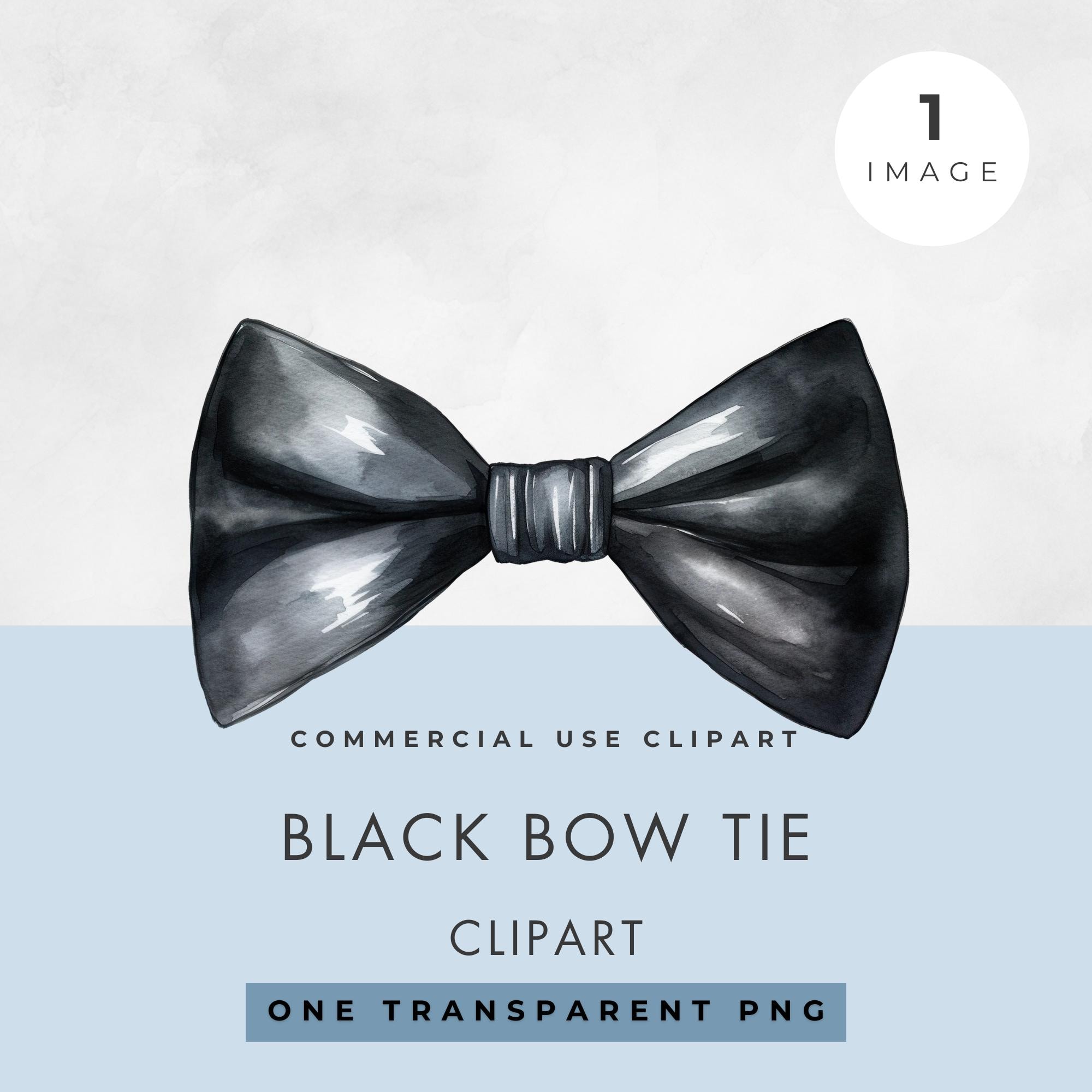 Black Bow Tie Clipart, SINGLE IMAGE, Commercial Use, Transparent PNG ...