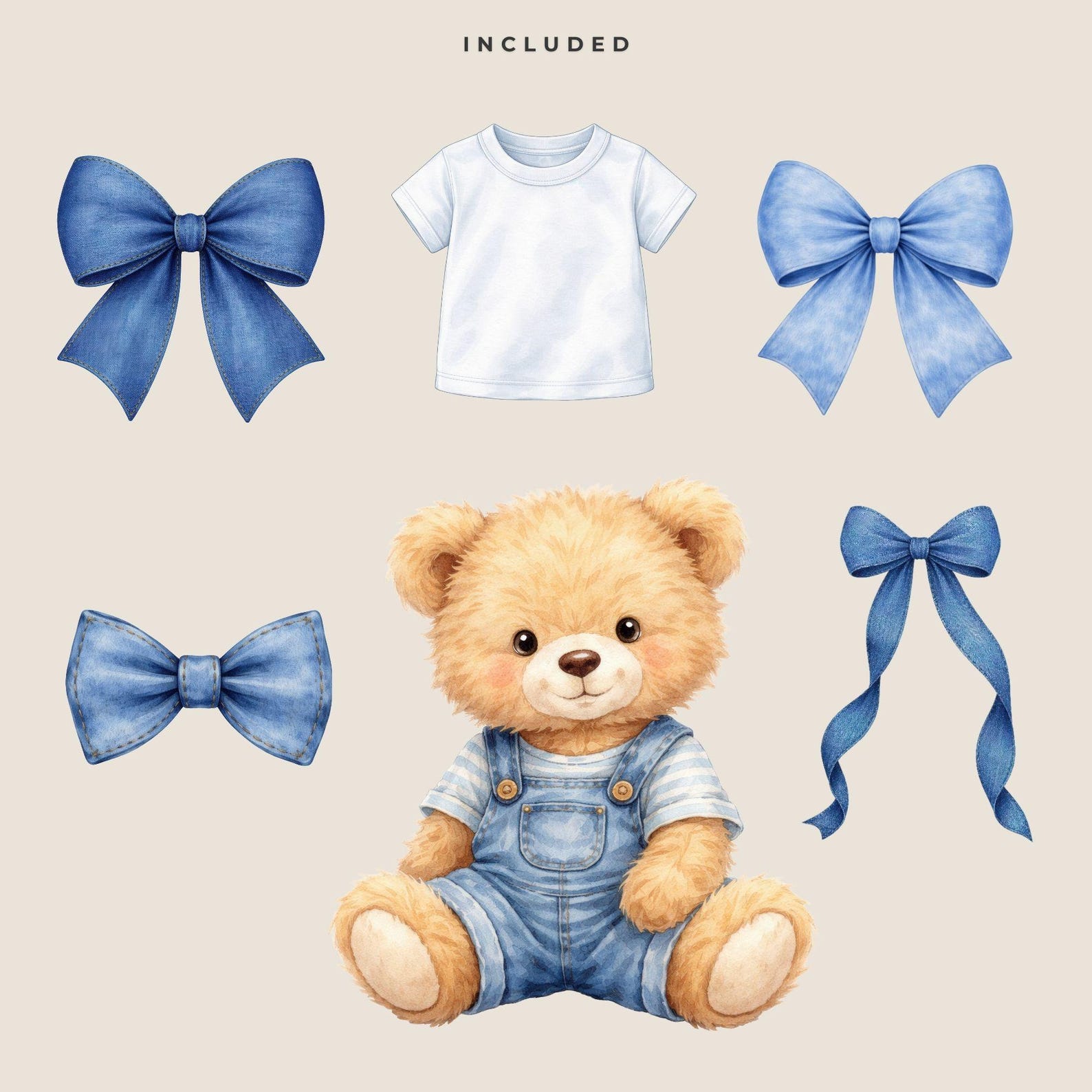 Blue Jean Baby Clipart Set – Denim Baby Shower, Watercolor, Transparent ...