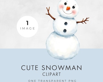 Snowman Clipart - Cute Winter Graphic, Commercial Use, Transparent PNG