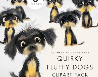 Immagini clipart di cani originali: cuccioli ad acquerello in formato PNG trasparente, utilizzo commerciale (download digitale)