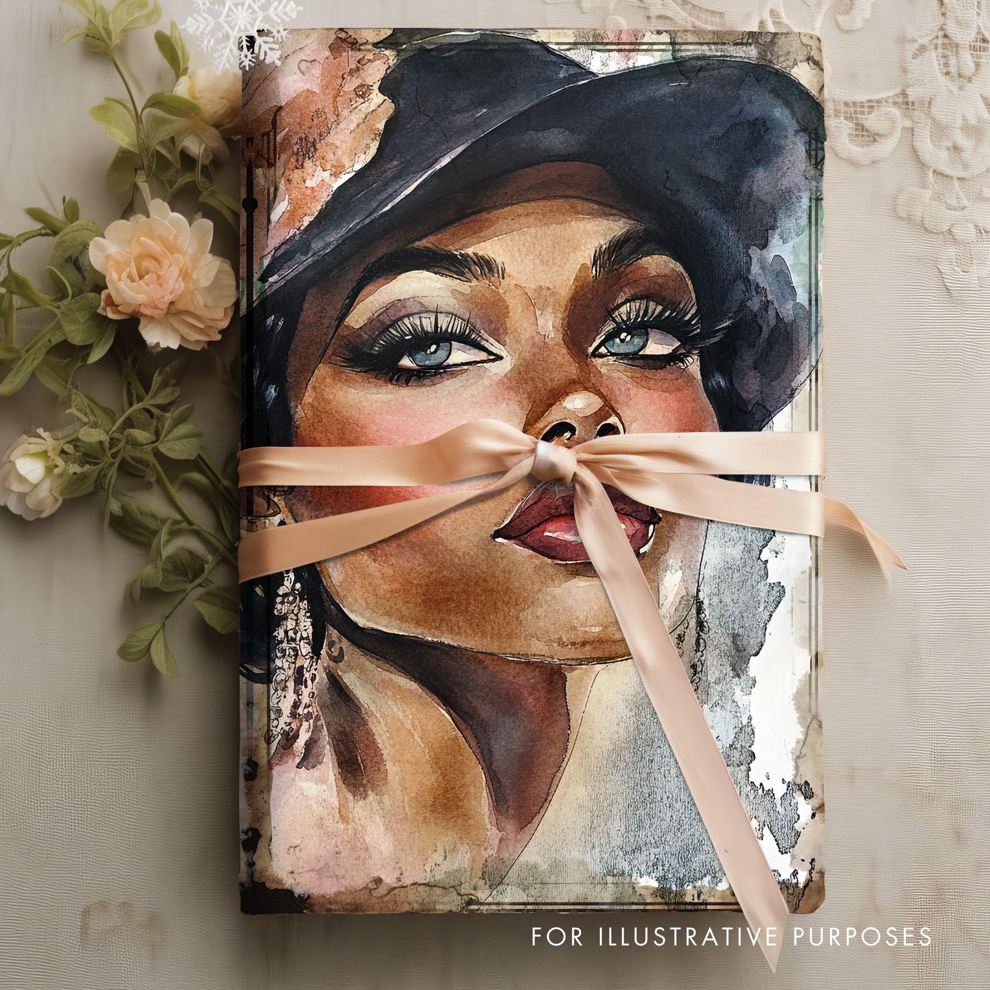 1920s Lady Art Deco Junk Journal 6 Papers 11x8.5 (JPG Digital