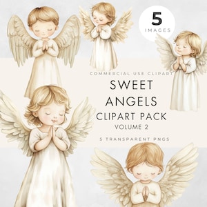 Clipart ange mignon, usage commercial, PNG transparent, pour la nativité, baptême, chrétien, conception religieuse de fabrication de cartes de Noël, scrapbooking