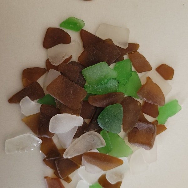 Authentic Lake Erie Beach Glass Hand Collected- 60pcs Small Mix