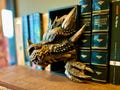 Dragon Book Nook with Tail | Bookcase shelf | Handcrafted Art Gift | Decoration