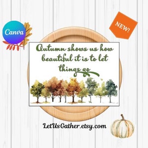 Carte automne automne, carte automne arbre, carte numérique, carte feuilles d'automne, cartes automne, carte imprimable, carte feuillage d'automne, couleurs des arbres d'automne