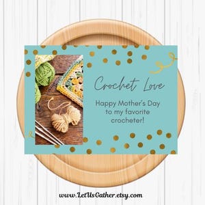 Tarjeta del Día de la Madre, Tarjeta de felicitación de lana, Tarjeta del Día de la Madre para crocheter, Tarjeta para mamá, Tarjeta de agradecimiento para mamá, Tarjeta para abuela, Tarjeta para cuidadora