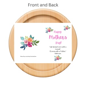 Mother&#39;s Day Card with Flowers, Floral Greeting Card, Floral Mother&#39;s Day Card, Card for Mom, Mom Appreciation Card, Retro Mother&#39;s Day Card