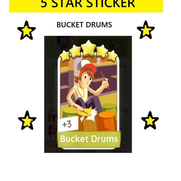 Bucket Drums  Available Stock, 5 STAR Sticker