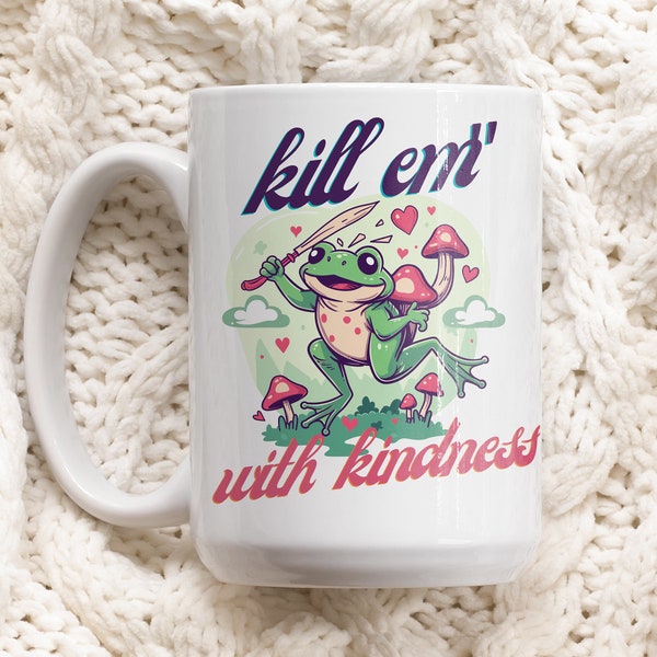 Frog Lover Gift Friend Kindness Quote Frog Mug Teacher Gift Idea Cottagecore Froggy Mug Cute Novelty Gift