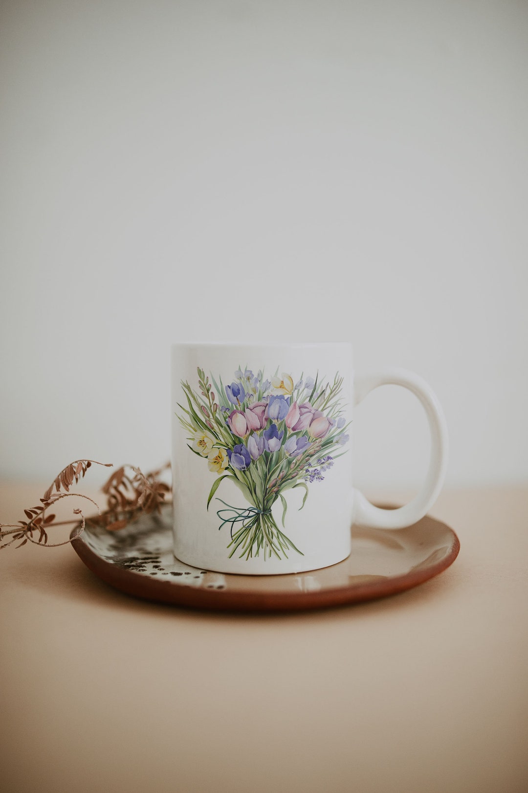 Boho Wildflowers Cottagecore Coffee Mug Wildflower Bouquet Floral Mug ...