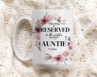 World's Greatest Auntie Mug  Aunt gift  Cousin Pink Present ideas  Birthday gift for Aunty  from niece or nephew  gift for sister