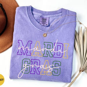 Camisa de Mardi Gras Comfort Colors®, Camisa de Carnaval de Mardi Gras, Camiseta de Mardi Gras para Mujer, Camisa de Nueva Orleans, Regalo del Martes de Carnaval