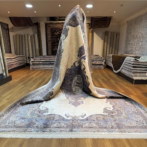 Tappeto in seta Palace, tappeto in seta di lusso, tappeto 8x11, tappeto orientale in seta, tappeto in seta oversize, tappeto in seta turco, tappeto tradizionale, tappeti classici