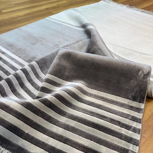 5x8 ft Silk Area Rug, Unique Silk Rug, Living Room Rug, Plain Rug, Grey Anthracite Rug, Top Quality Silk Rug, Bamboo Silk Rug, Silk Area Rug