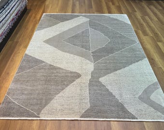 Luxuriser Moderner Teppich | Material 100% Bambu-Seide | Handgemachter  Zeitgenssischer Neutraler Seidenteppich - Etsy.de