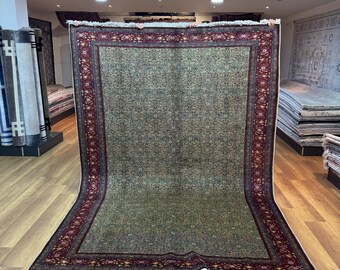 Vintage Rug, 7x10 Area Rug, Green Handmade Rug, Large Carpet, Turkish Rug, 7x10ft Living Room Rug, Antique Rug, Green Vintage Rug, Floor Rug