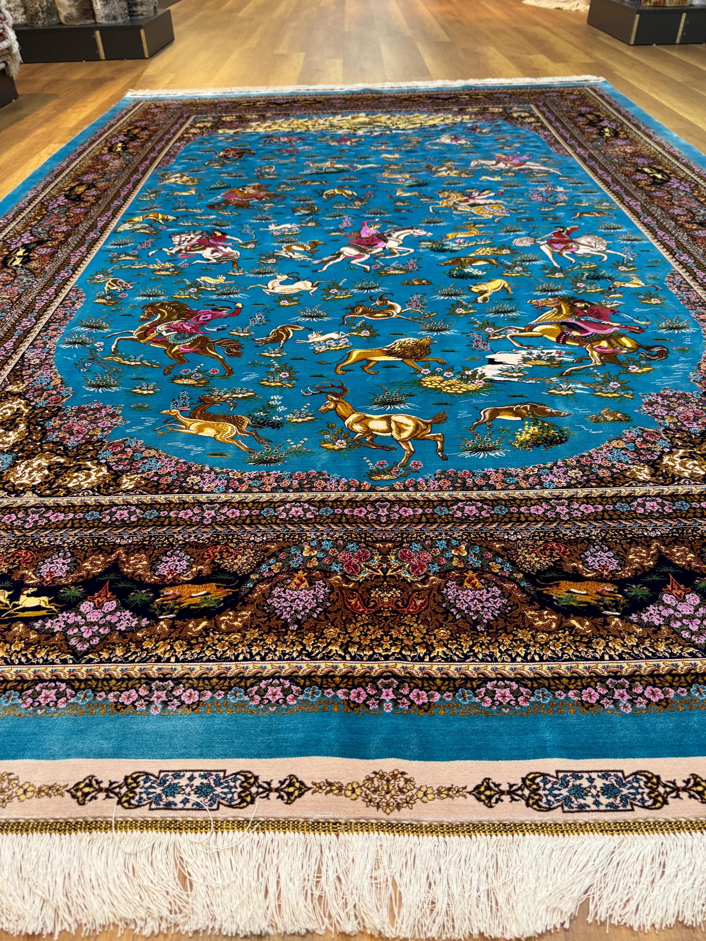 Animal Design Bamboo Silk Rug, Large Palace Rug (6.52 X 9.64 Ft) - Etsy