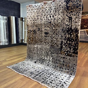 Luxury Silk Rug, 5x8 Area Rug, Living Room Rug, Bamboo Silk Rug, Abstract Design Rug, Modern Rug, Top Quality Silk Rug, Floor Rug, Silk Rugs