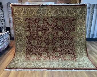Terracota Wool Rug, Oushak Rug, Square Rug, 8x8 Area Rug, Living Room Rug, Unique Rug, Soft Rug, Handmade Rug, 8x8 Square Rug, Palace Carpet