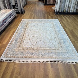 8x11 Silk Rug, Oversize Silk Rug, Palace Silk Rug, 8x11 Area Rug, Authentic Carpet, Different Rug, Bamboo Silk Rug, Rug For Living Room, Rug