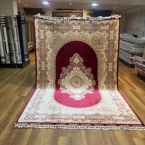 Top Quality Silk Rug, Traditional Silk Rug, Authentic Area Rug, Red Large Rug, 7x10ft Rug, Red Rug For Living Room, Unique Rug, Gorgeous Rug