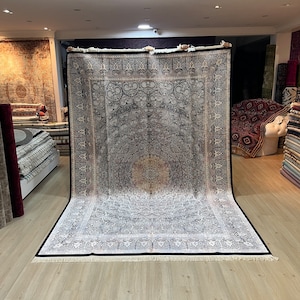 Top Qualität Seidenteppich, Großer Seidenteppich, Einzigartiger Seidenteppich, 200x300, Traditioneller Teppich, Teppich Für Wohnzimmer, Orientteppich