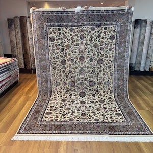 Luxury Silk Rug, 7x10 Area Rug, Wool Silk Rug, Hereke Silk Rug, Authentic Area Rug, Living Room Rug, Gorgeous Large Carpet, Palace Silk Rug