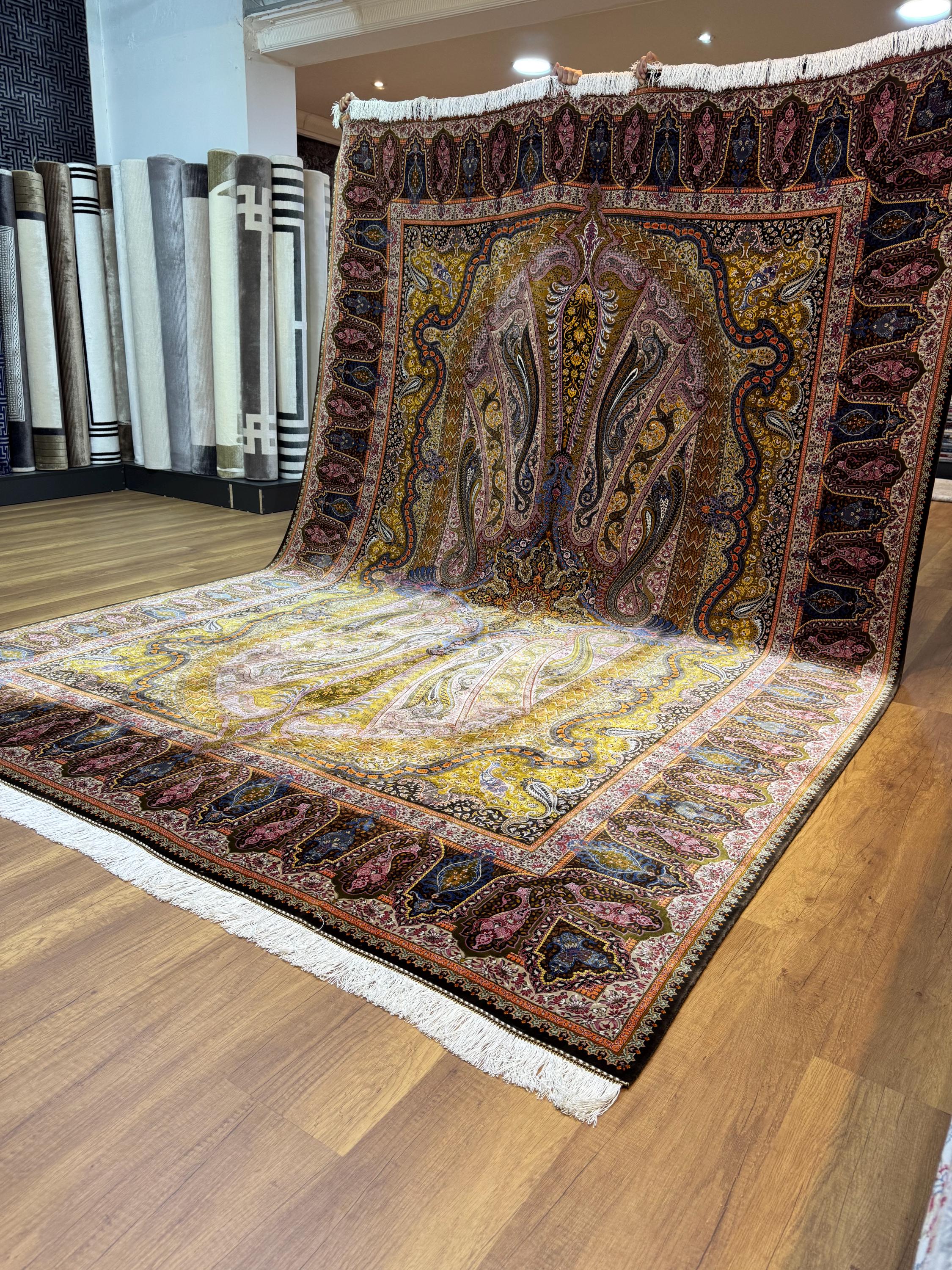 200x300 Bambus Seidenteppich, Traditionelles Palast Design - Etsy.de